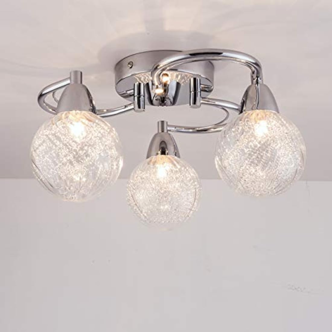 Aurolite Bolla 3-Light LED Semi Flush Ceiling Light | Polished Chrome