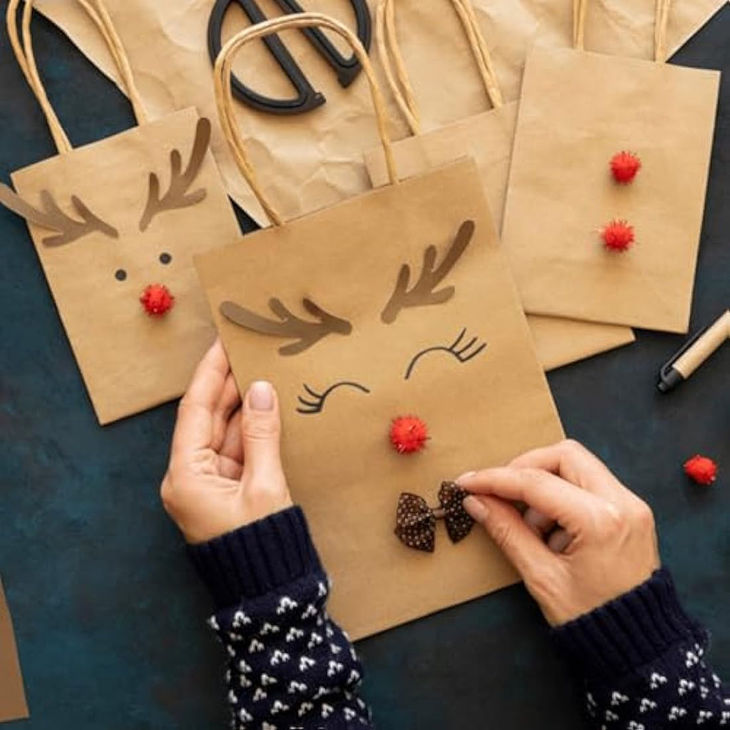 GIFTSAY Brown Kraft Paper Bags with Handles - 30 Pack Small Gift Bags