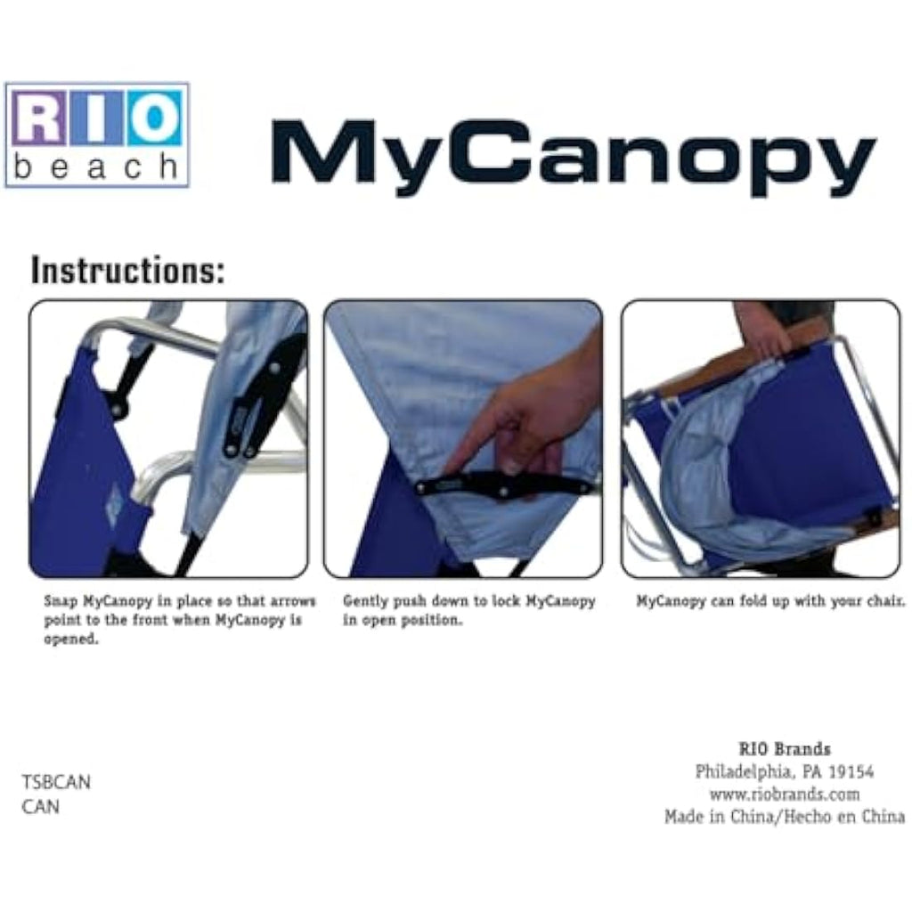 Rio Beach MyCanopy Personal Chair Sun Shade | SPF 100 UV Protection, Navy
