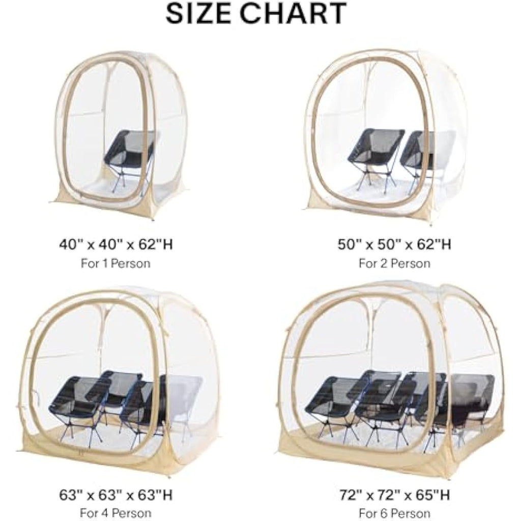 EighteenTek 4-Person Pop Up Sports Tent – All-Weather Bubble Shelter