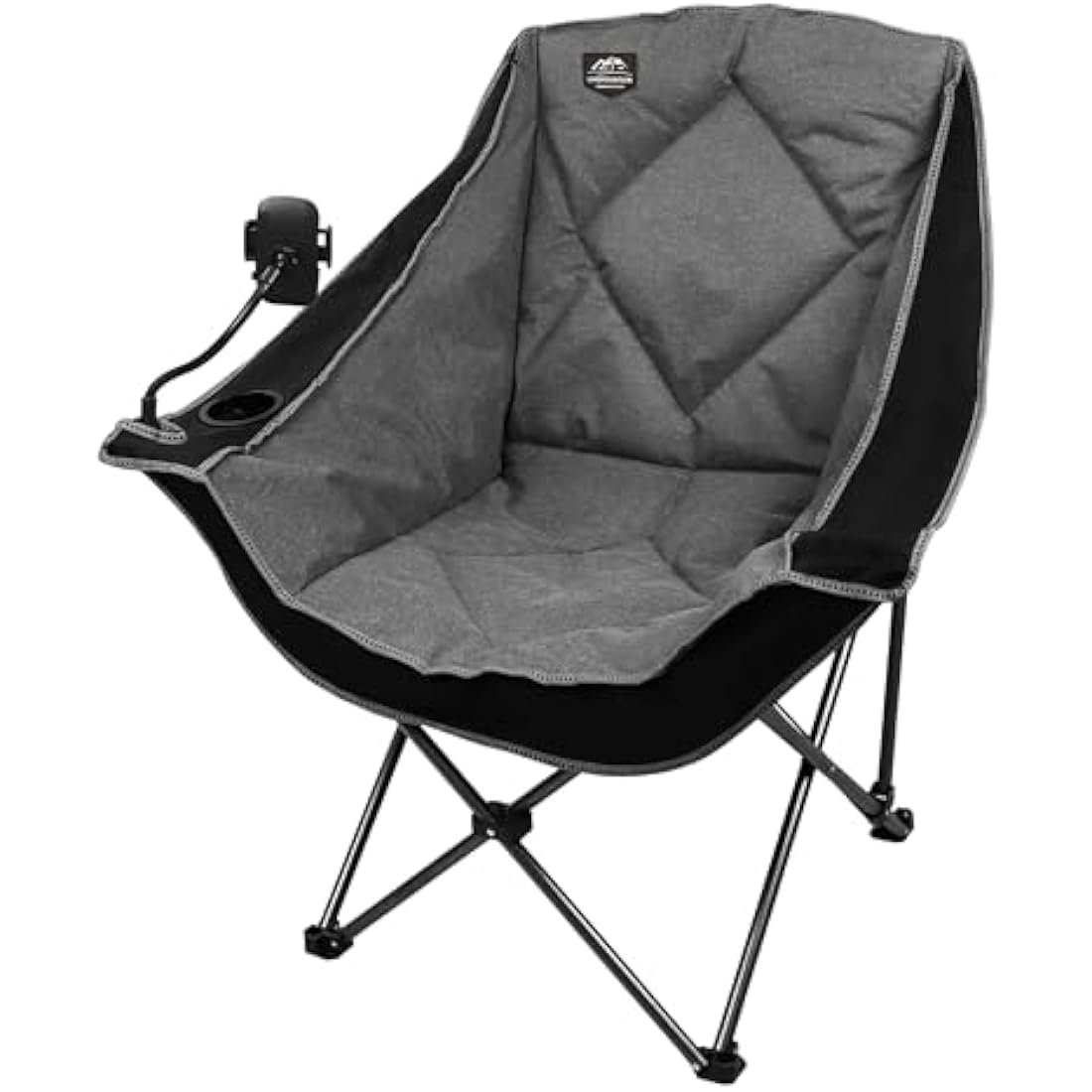LANMOUNTAIN Oversized Folding Camping Chair | Heavy Duty Padded Outdoor Seat
