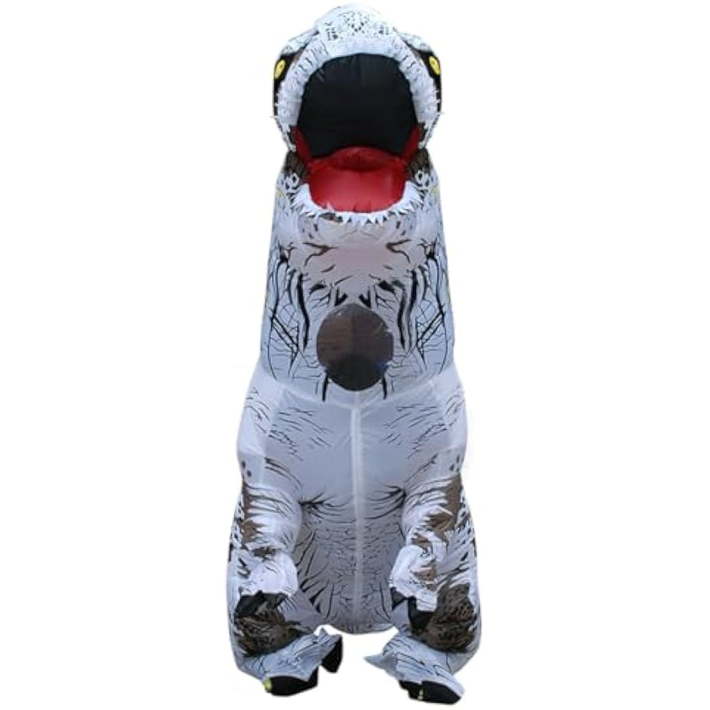 JASHKE Inflatable T-Rex Dinosaur Costume for Adults - White Fancy Dress