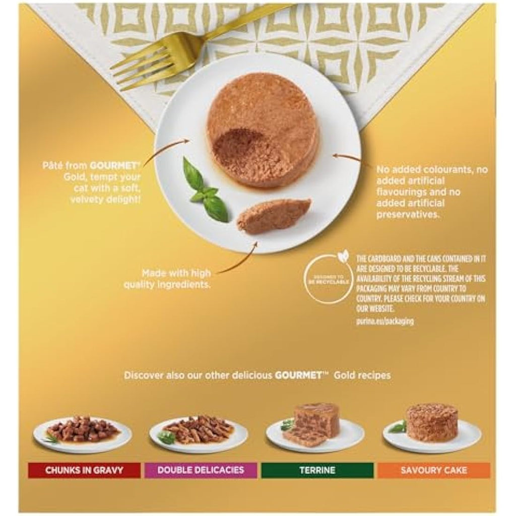 GOURMET Gold Pate Wet Cat Food Multipack - 48 x 85g Cans