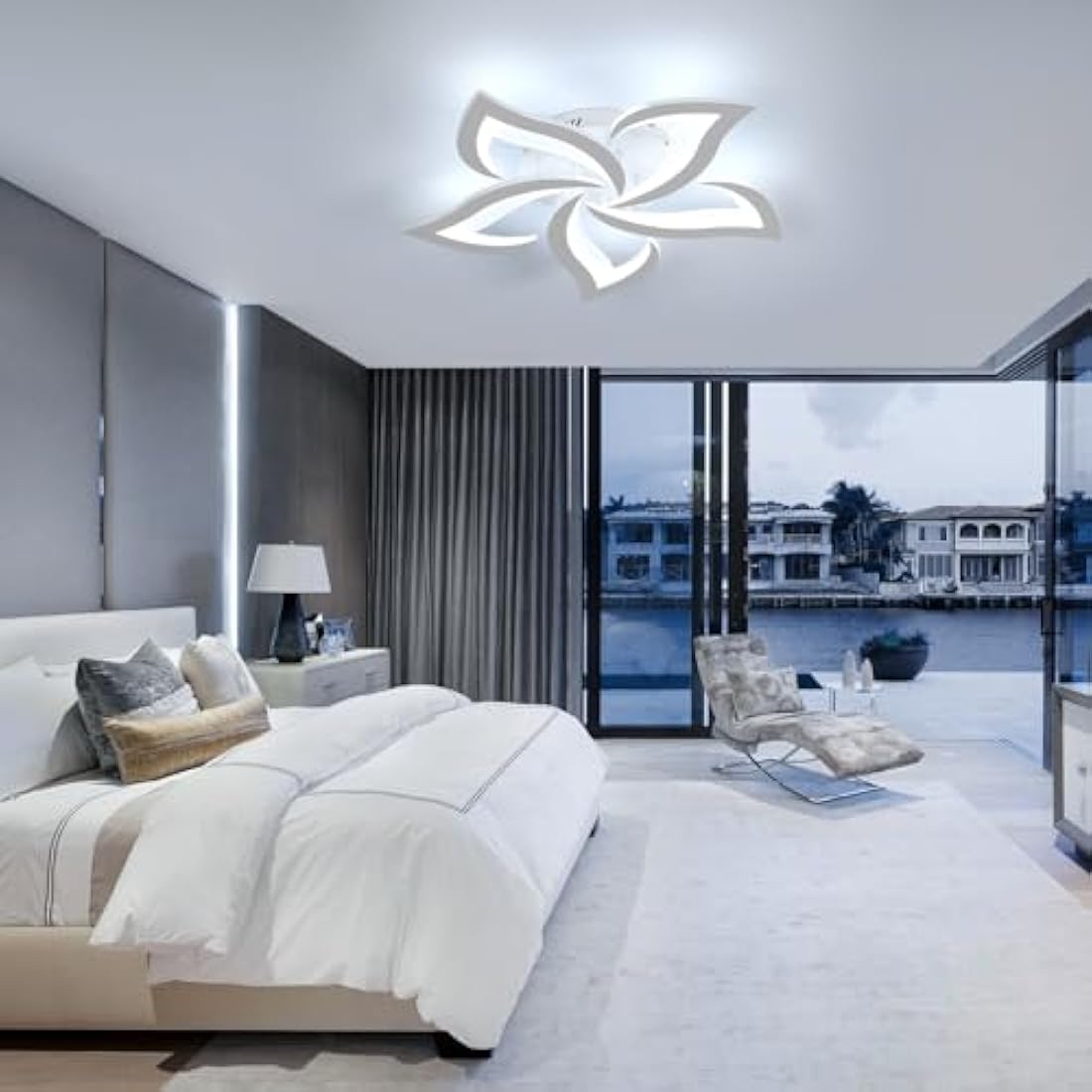 Dorlink 60W LED Flower Ceiling Light – Modern 5-Light Acrylic Fixture