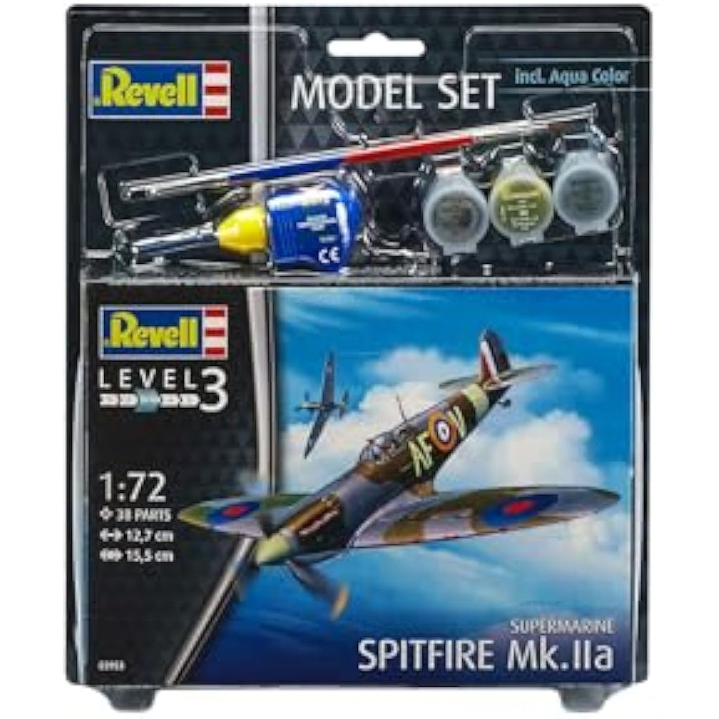 Revell Spitfire Mk.IIa Model Set – 1:72 Scale Plastic Aircraft Kit