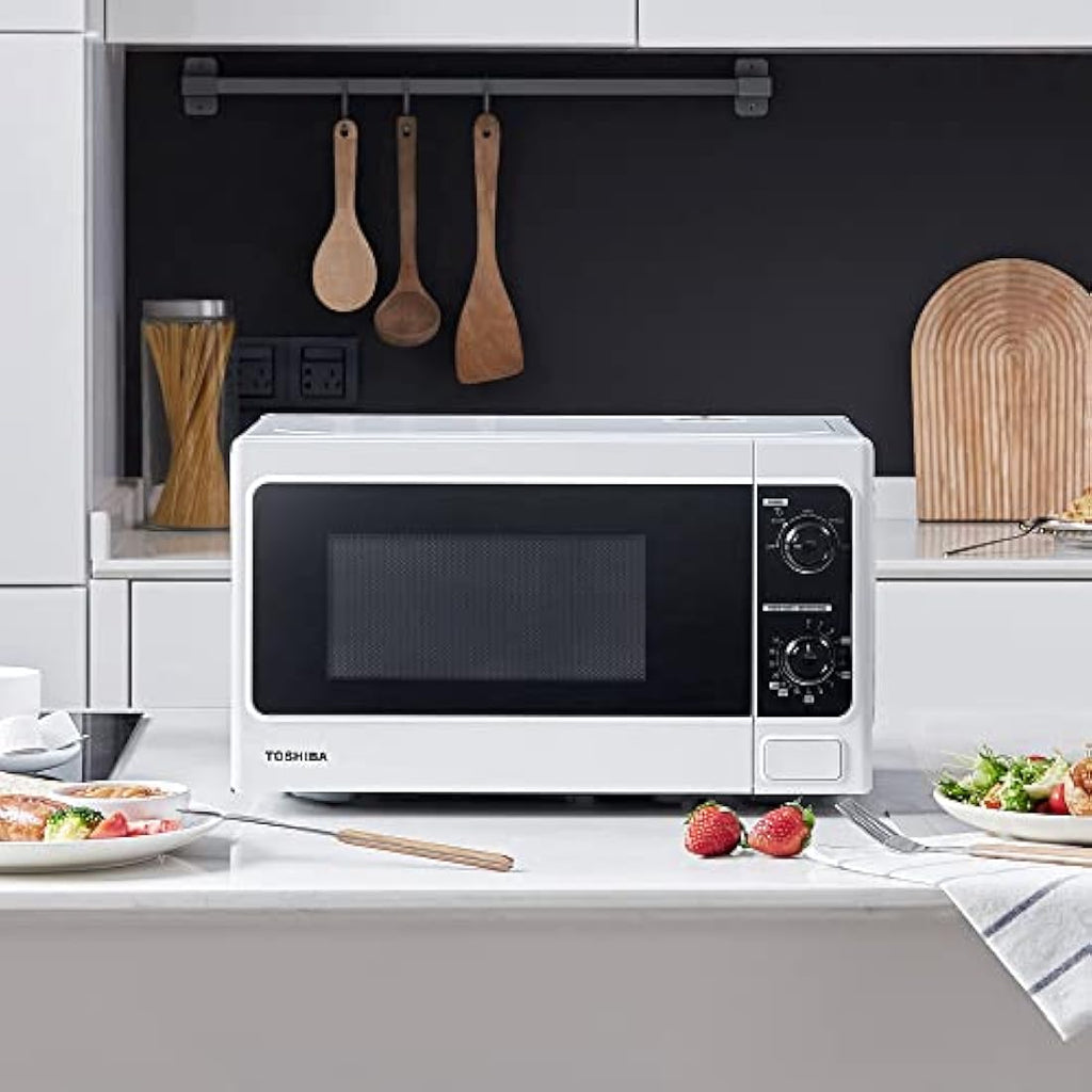 Toshiba 20L Compact Microwave | 800W Solo Oven with 5 Power Levels - White
