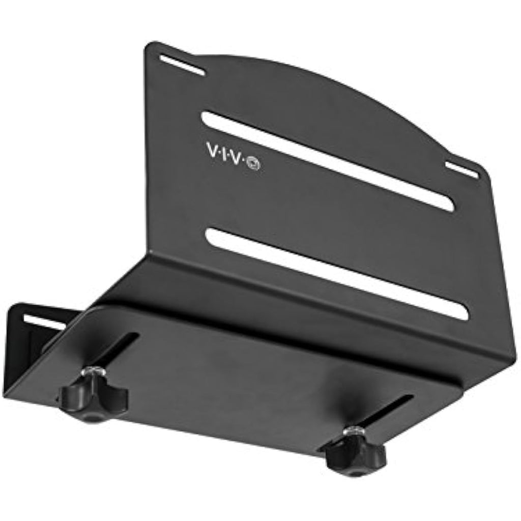 VIVO Adjustable PC Wall Mount | Steel CPU Holder with Straps - Black