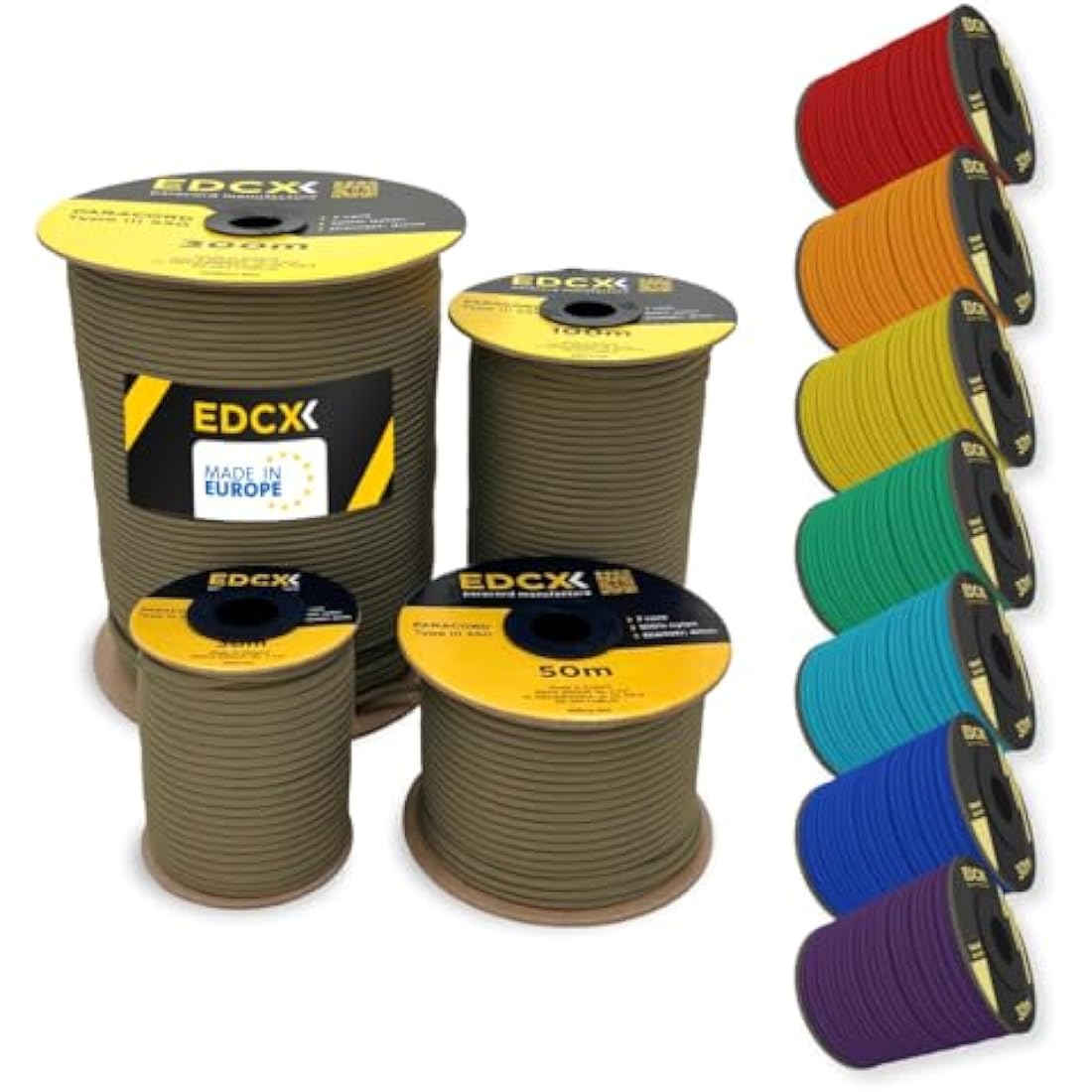 EDCX 550 Paracord – 4mm 7-Strand Nylon Rope for Camping and DIY