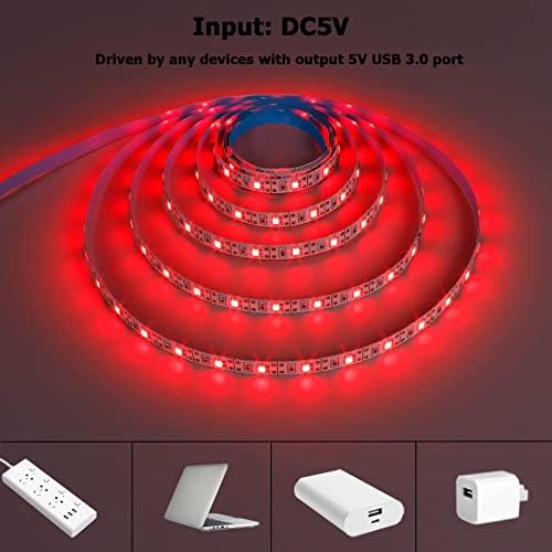 GOMING Red LED Strip Light – 4M USB Powered Flexible SMD2835 Tape
