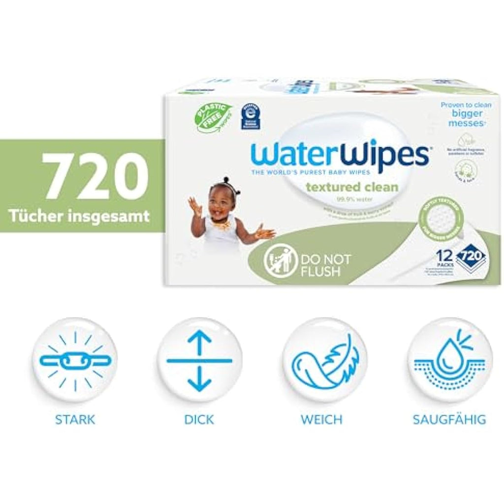WaterWipes Sensitive+ Baby & Toddler Wipes | 720 Count | Unscented