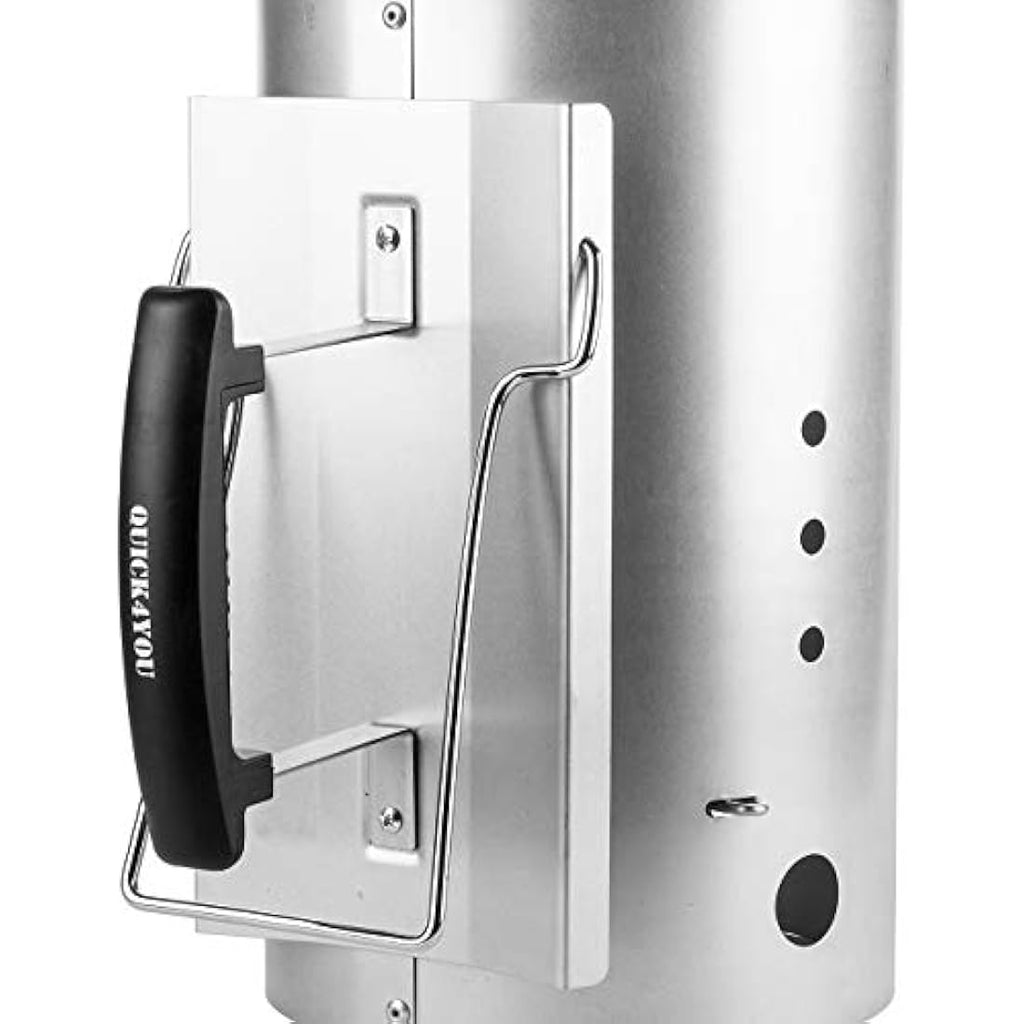 Charcoal Chimney Starter with Safety Handle for BBQ Grills