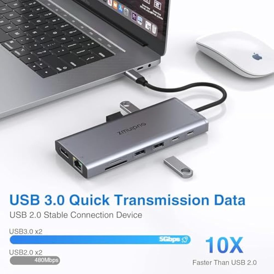 Jolof Store 14-in-1 USB C Docking Station – Dual 4K HDMI DP Thunderbolt