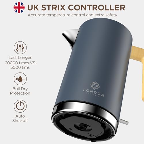 London Boutique Electric Kettle – 3KW Rapid Boil Stainless Steel