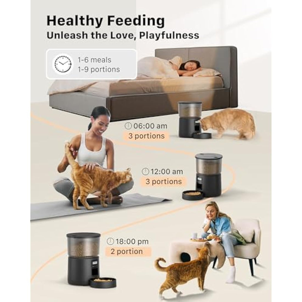 BEMOONY 5L Automatic Pet Feeder – Timed Food Dispenser for Cats & Dogs