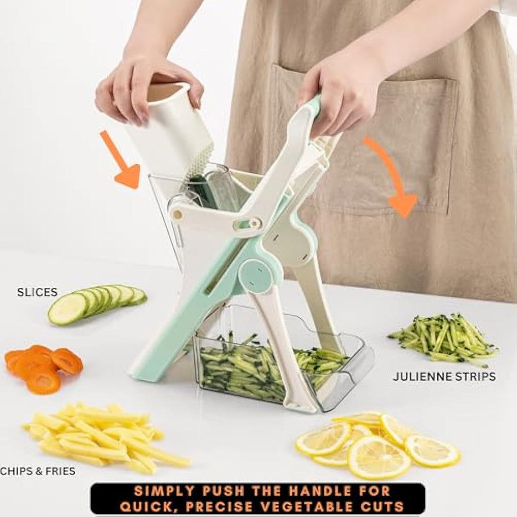 Brieftons Safe Mandoline Slicer | 5-Blade Vegetable Chopper and Dicer