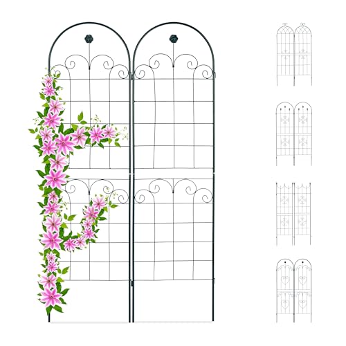 Relaxdays Metal Garden Trellis Set of 2 – 180x50cm Dark Green Lattice