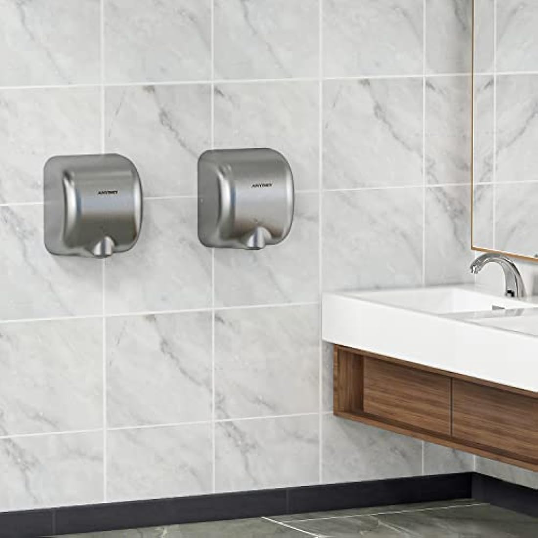 anydry 2800 Commercial Hand Dryer – Brushed Stainless Steel, 1450W