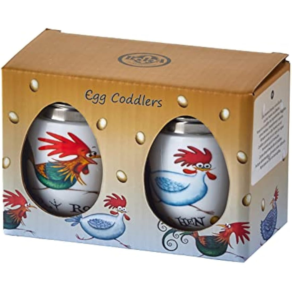 BIA International Porcelain Egg Coddlers - Chasing Chickens Set of 2