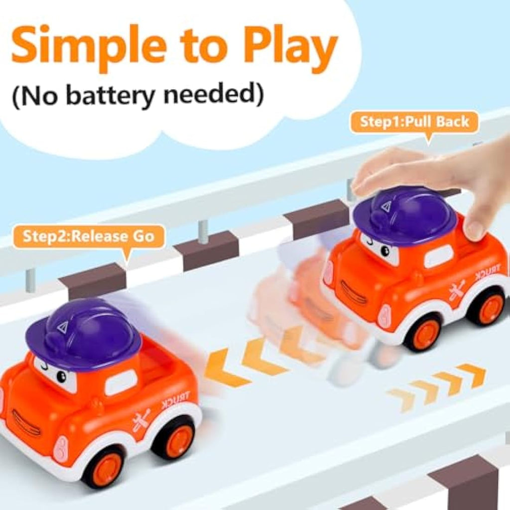 Jolof Store 12-Piece Pull Back Car Toys with 2-in-1 Play Mat Storage Bag