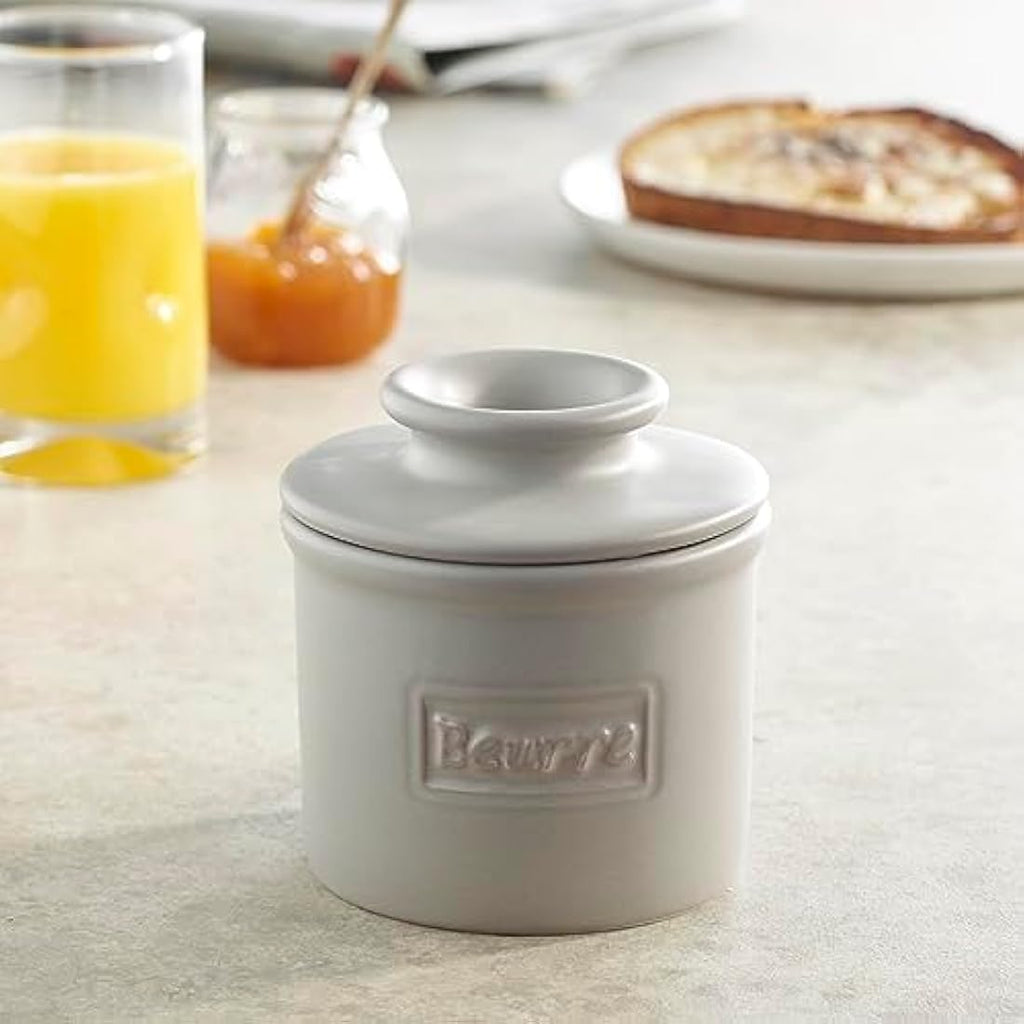 Butter Bell French Ceramic Butter Crock | Matte Stone Butter Dish