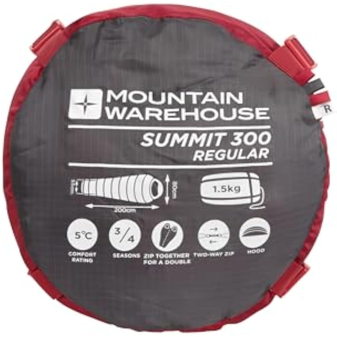 Mountain Warehouse Summit 300 Mummy Sleeping Bag – 3/4 Season Insulated