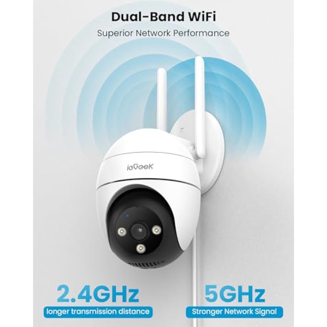 ieGeek 5MP Outdoor Security Camera – 360° PTZ Dual-Band WiFi CCTV