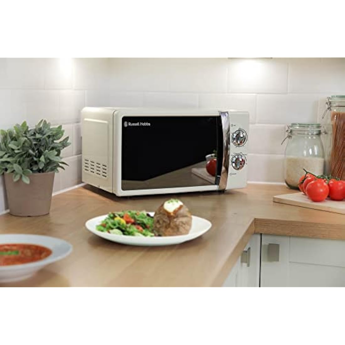 Russell Hobbs RHMM701C Solo Microwave | 17L 700W Cream Compact