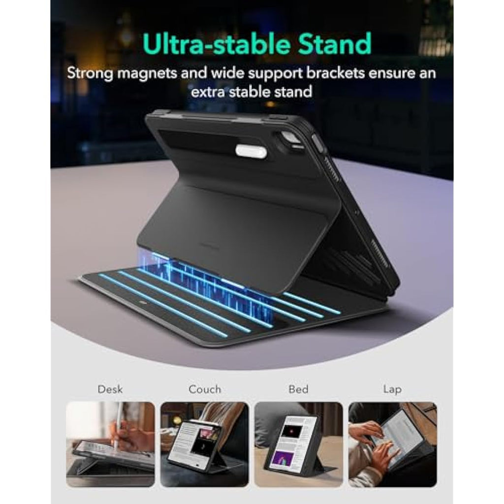 ESR iPad Air 11 Inch Case (M3/M2) | Magnetic Stand & Removable Cover - Black