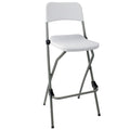 Bolero Folding High Stools Steel Frame Plastic Seat, Pack of 2, White - image 1
