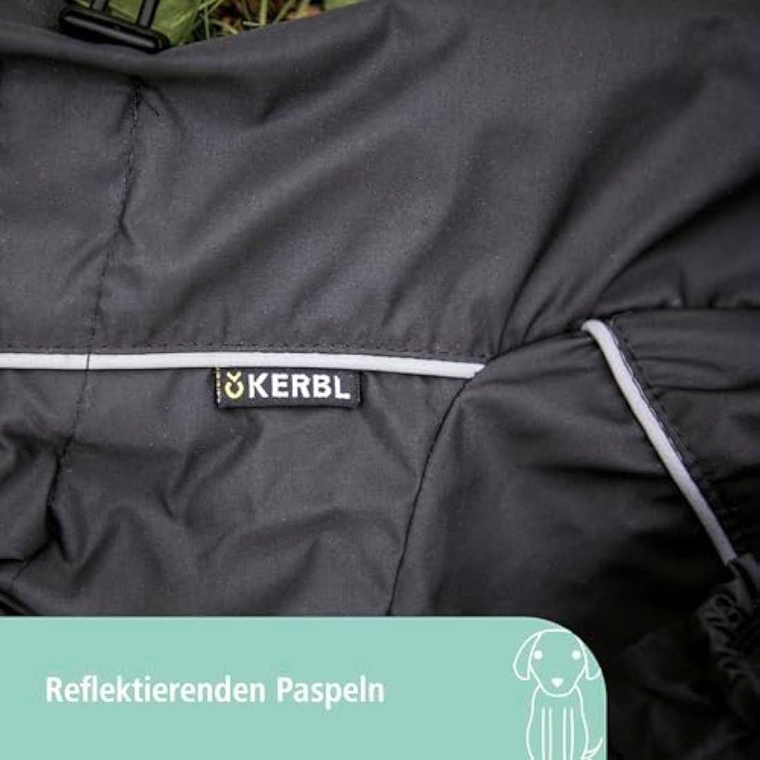Kerbl Manchester Dog Raincoat – Waterproof Reflective Black, XXXL
