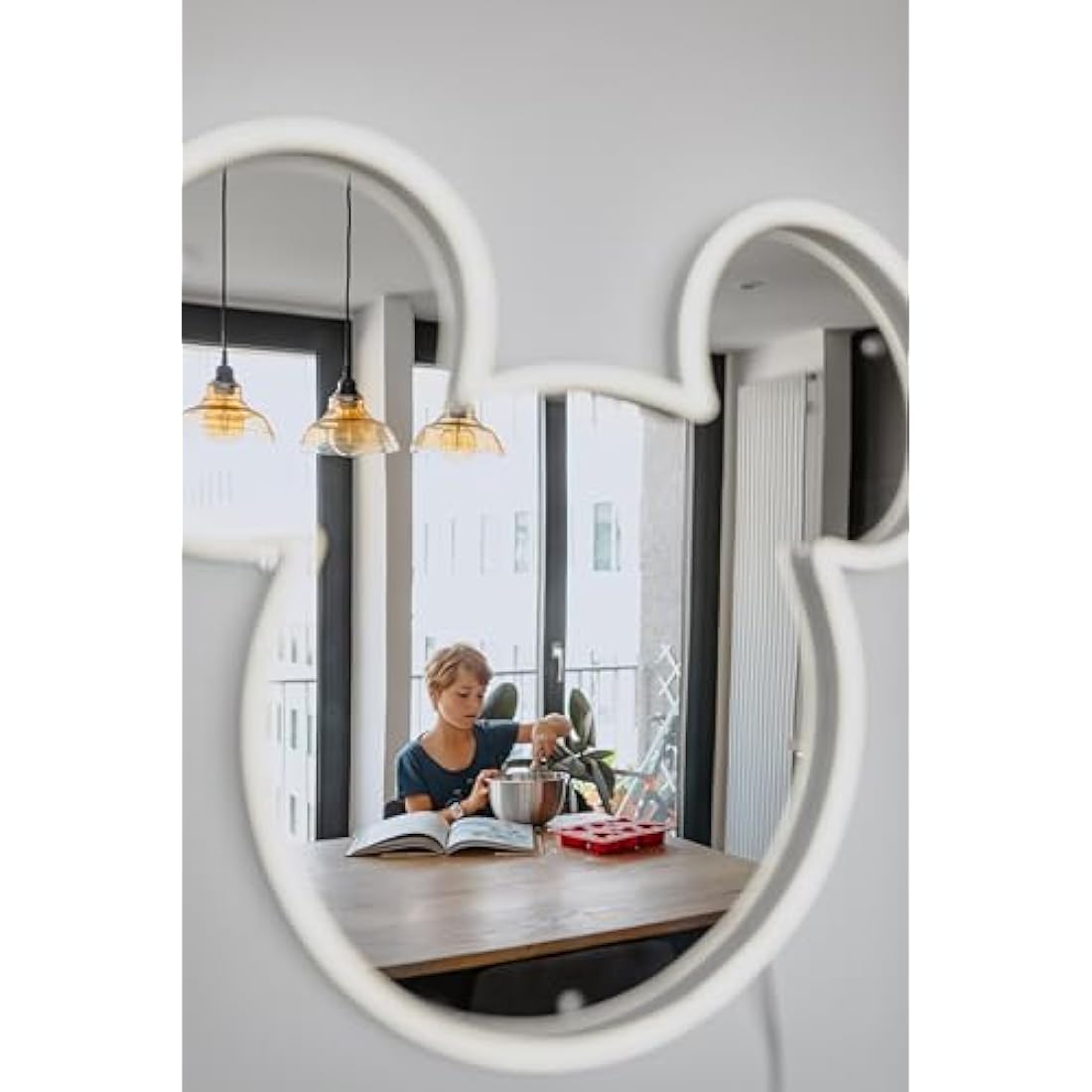 Yellowpop Mickey Mouse LED Neon Sign | White Mirror Wall Decor