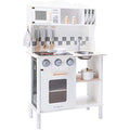 New Classic Toys Wooden Pretend Play Kitchen with Sound - White