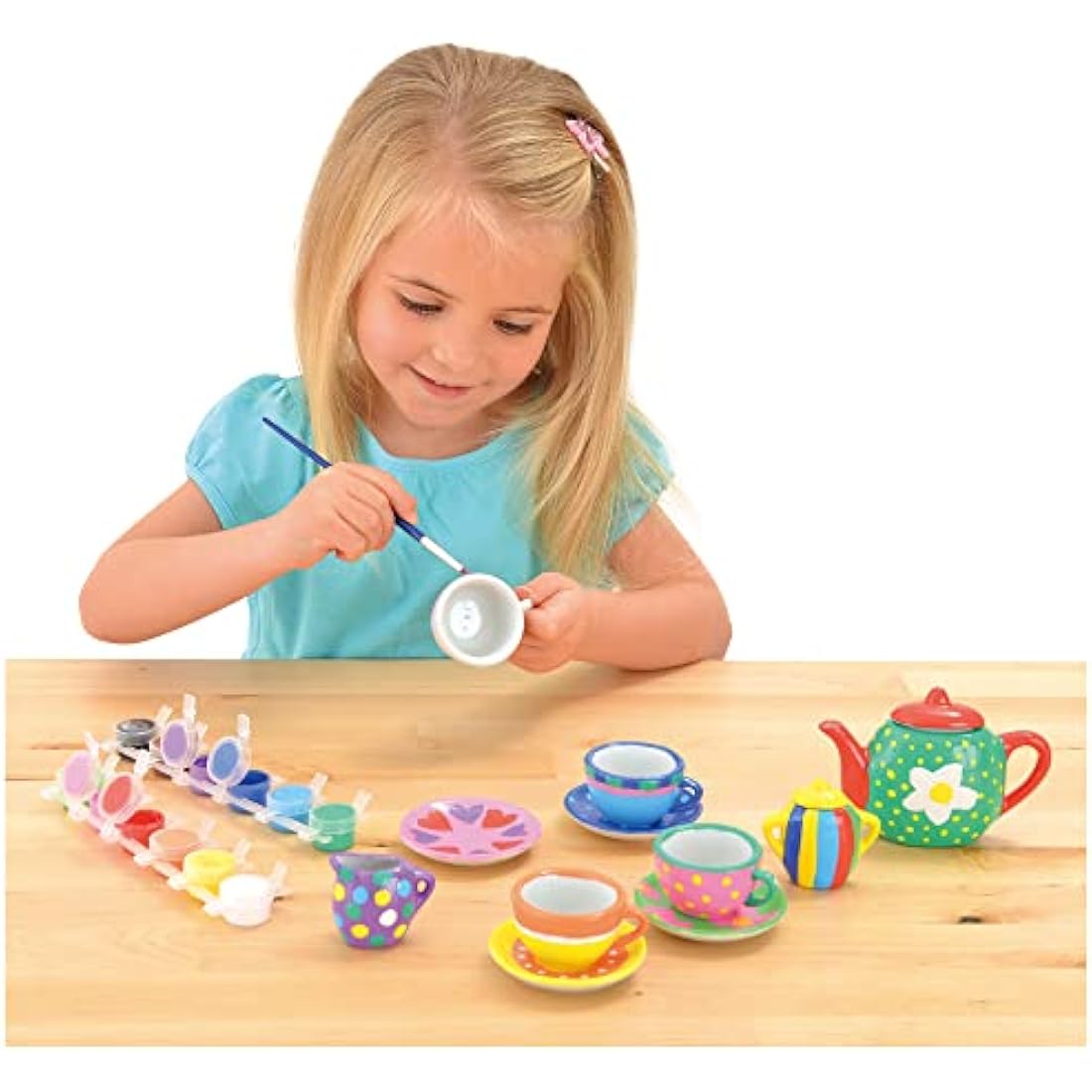 Galt Paint a Tea Set – 11 Piece Ceramic Kids Arts and Crafts Kit