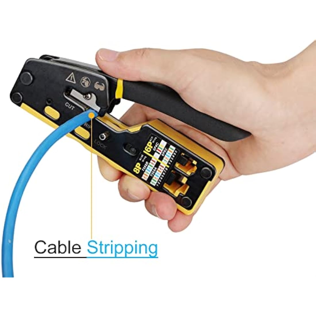 Solsop RJ45 Pass Through Crimp Tool Kit with Ethernet Tester & Connectors