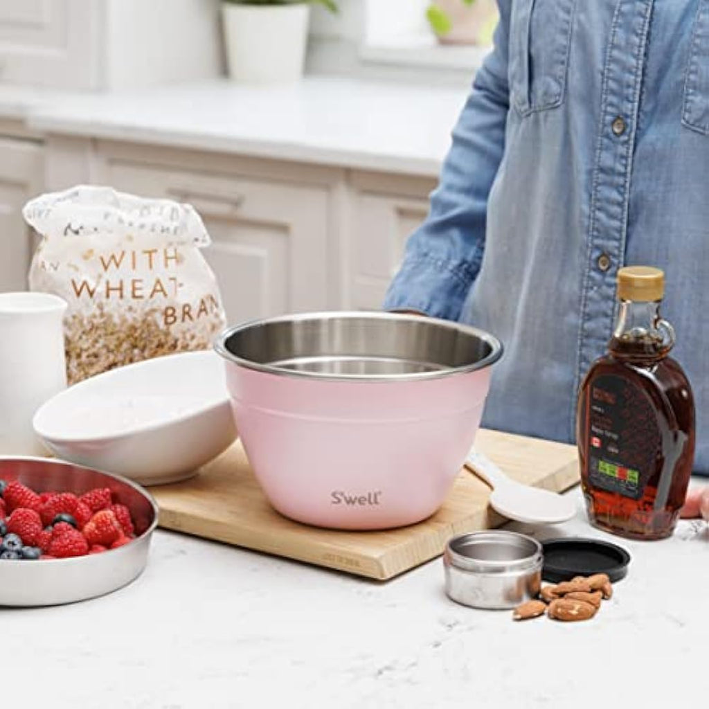 S'well Pink Topaz Stainless Steel Salad Bowl Kit - 1.9L Lunch Box