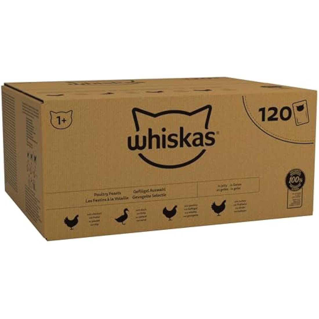 Whiskas 1+ Adult Wet Cat Food Poultry Selection in Jelly | 120 x 85g Pouches