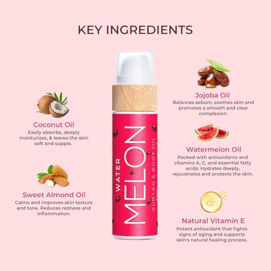 COCOSOLIS Watermelon Tanning Accelerator – Organic Oil with Vitamin E