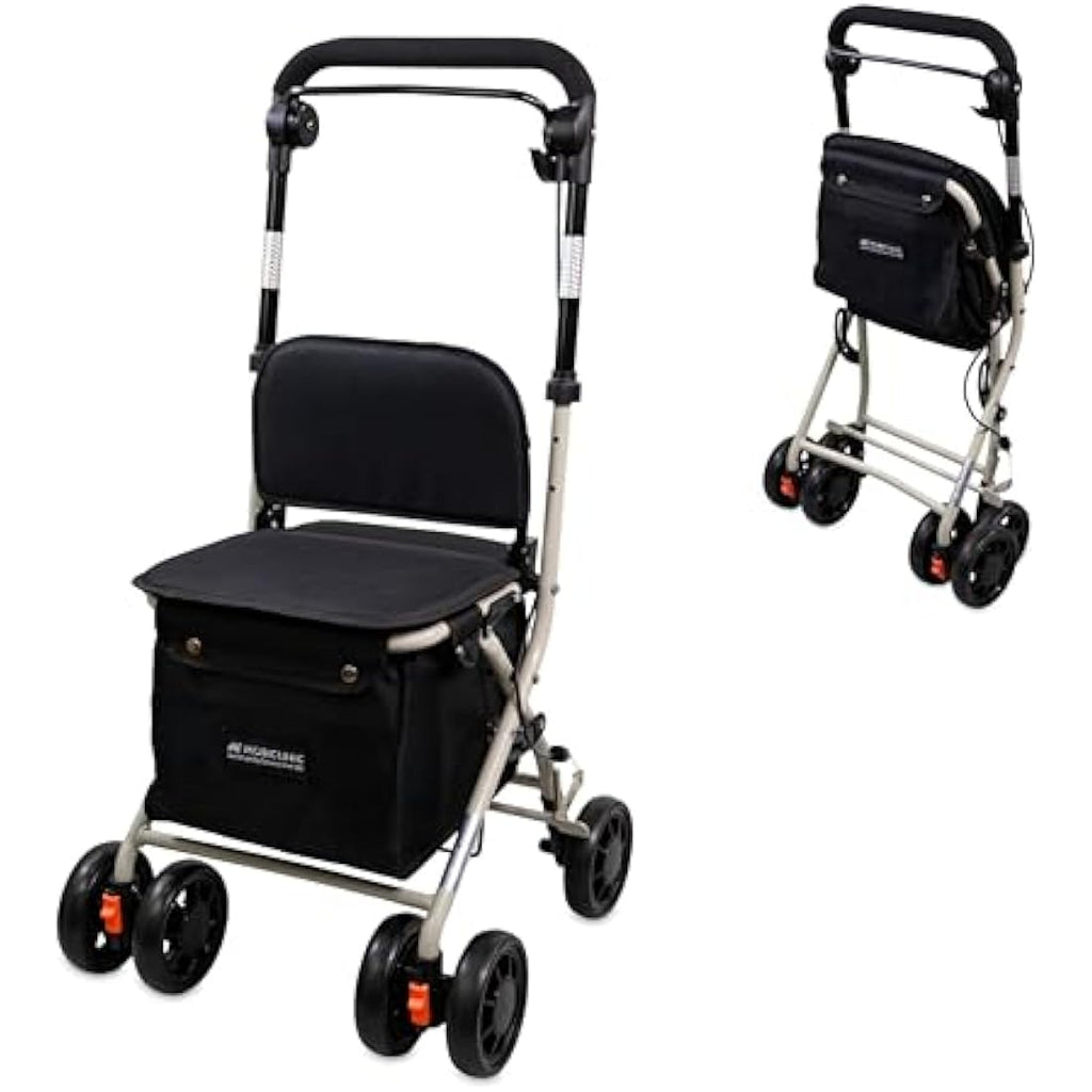 Mobiclinic Coliseo Shopping Trolley with Seat – Foldable 21L Rollator