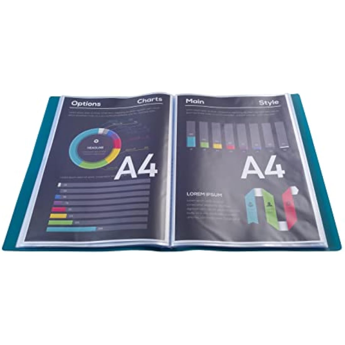 Exacompta A4 Display Book – 100 Pockets 200 Views – Green Polypropylene