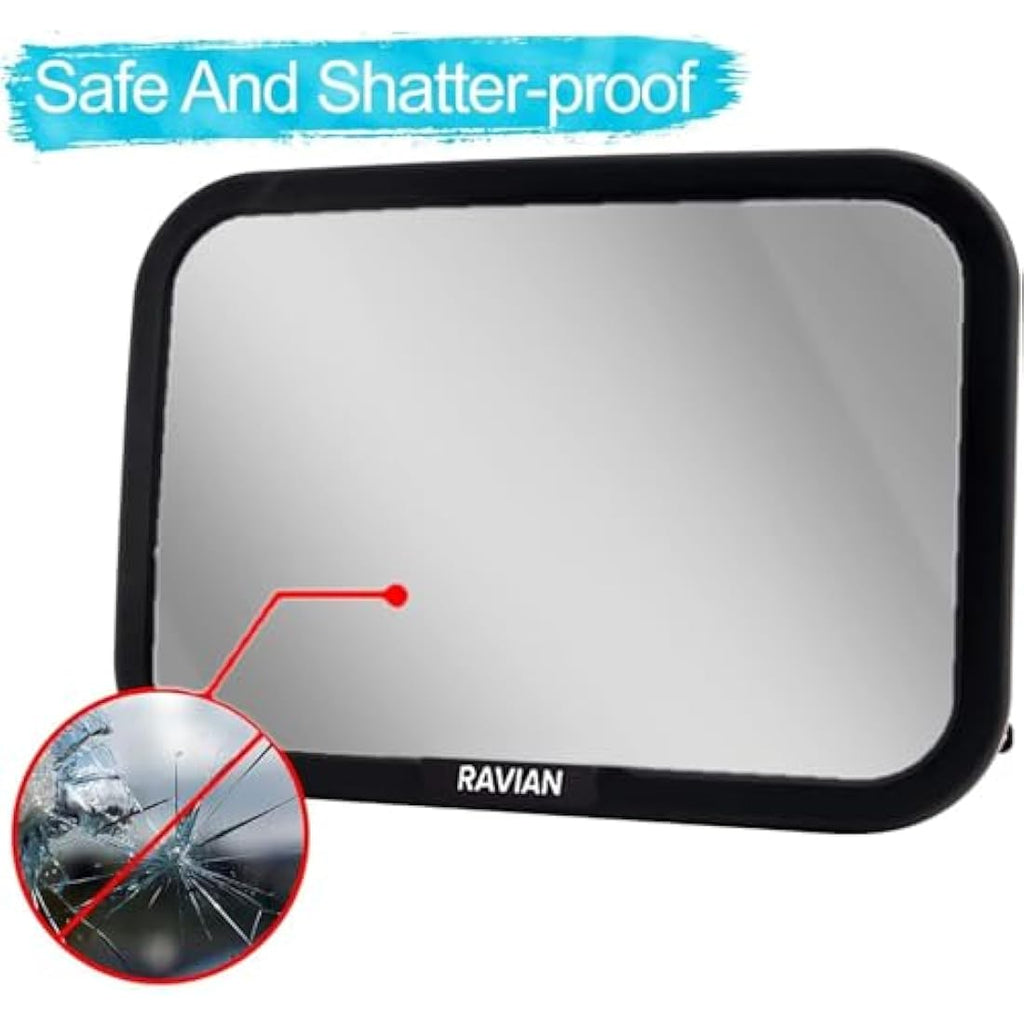 Jolof Store Baby Car Mirror | Shatterproof Rear Facing Wide View Mirror