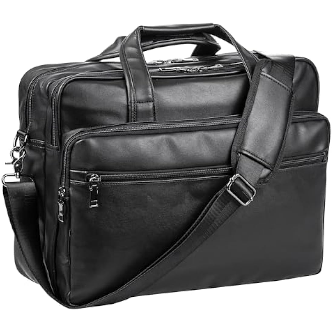 Seyfocnia 15.6 Inch Leather Laptop Bag – Water-Resistant Business Briefcase