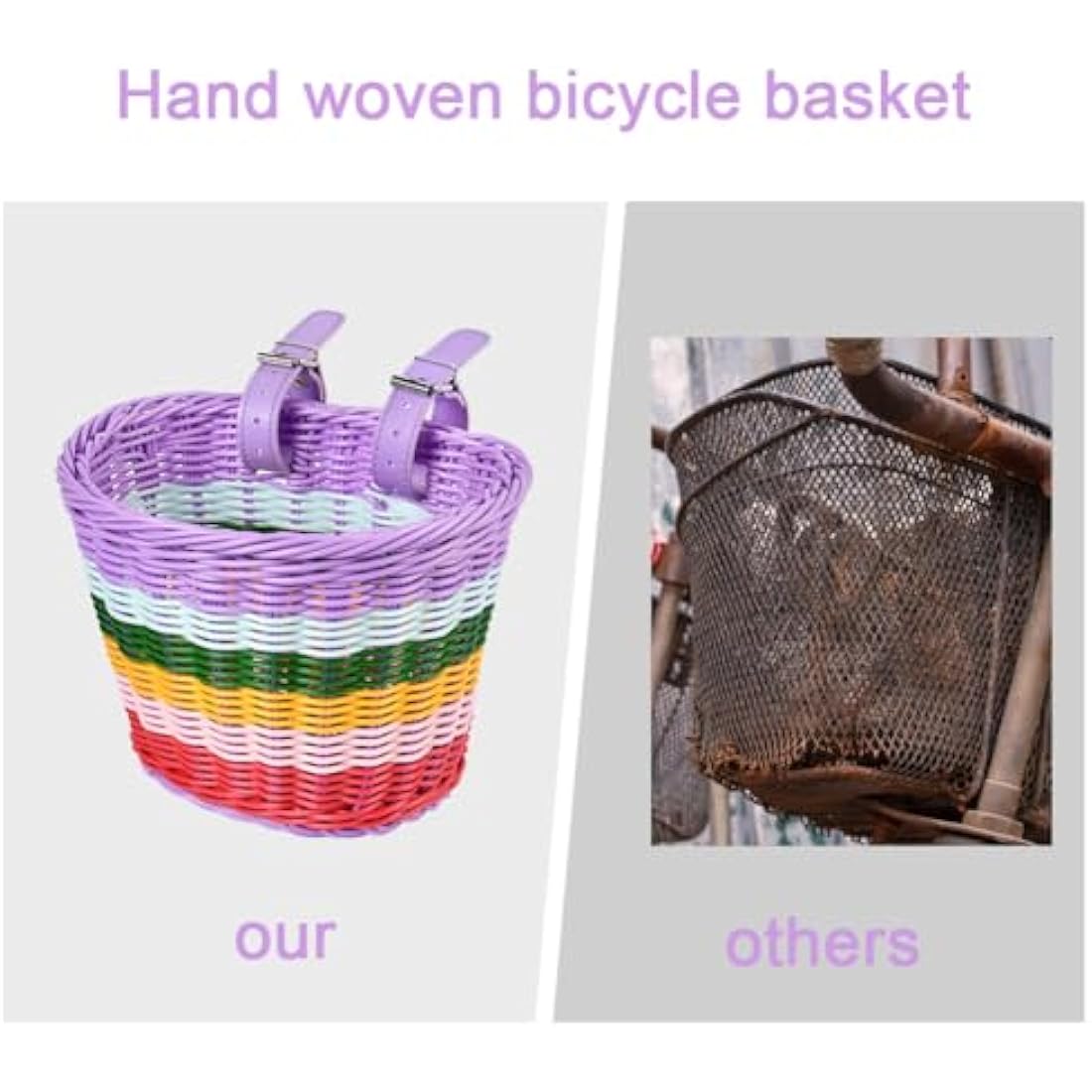 Jolof Store Kids Bike Basket – Handwoven Wicker Bicycle Basket for Kids