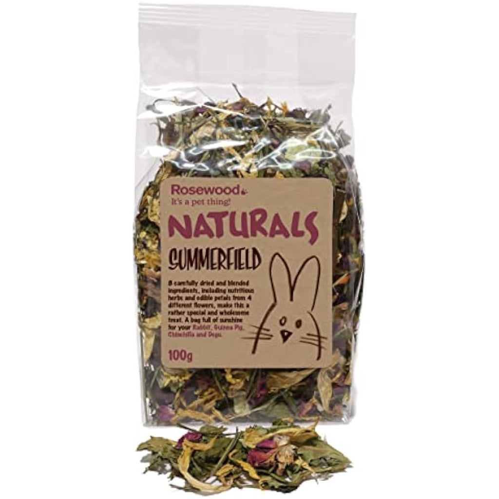 Rosewood Naturals Summerfield Salad - Natural Foraging Treat for Small Pets