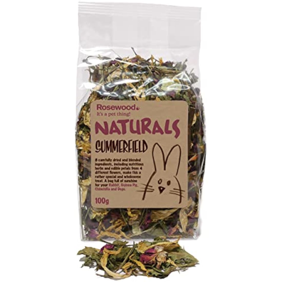 Rosewood Naturals Summerfield Salad - Natural Foraging Treat for Small Pets