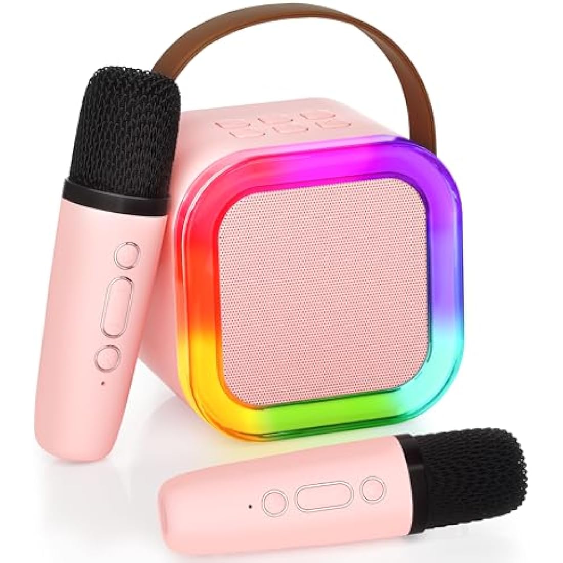 Ankuka Mini Karaoke Machine with 2 Wireless Microphones - Pink