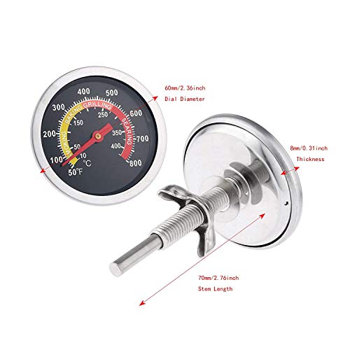 LOKHING Stainless Steel Smoker Grill BBQ Temperature Gauge – 6cm