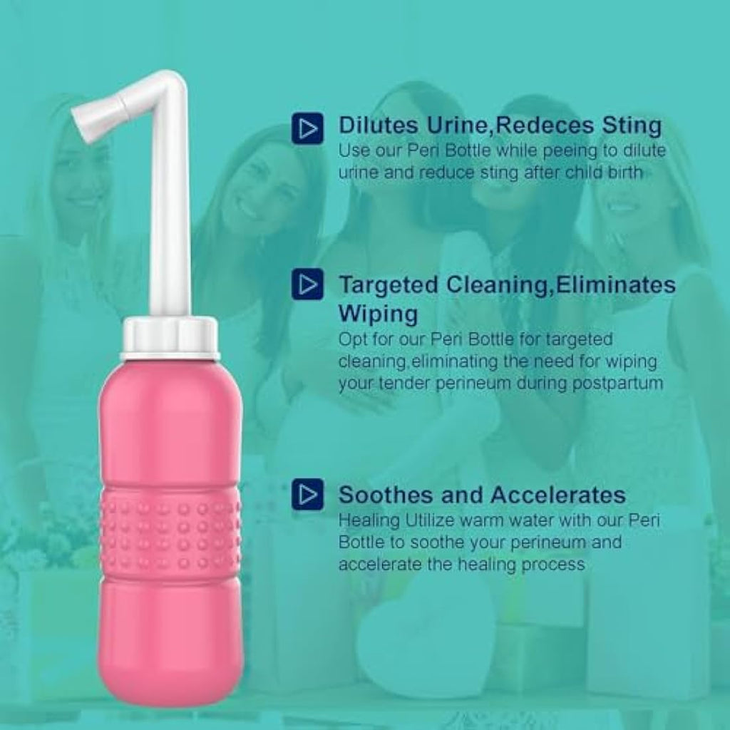 Jolof Store Portable Bidet – 450ml Pink Peri Bottle for Postpartum Care