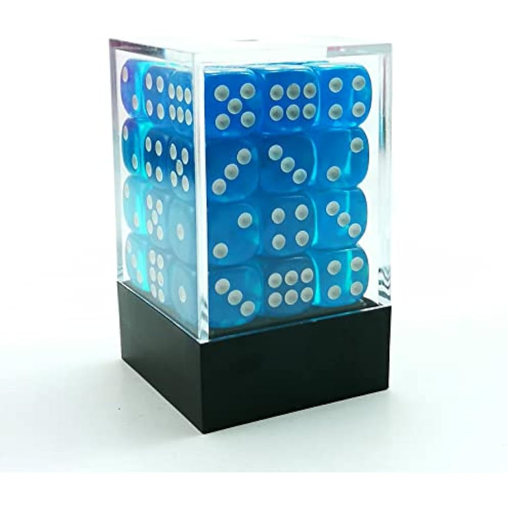 Bescon 12mm Translucent Lake Blue D6 Dice Set | 36 Count Brick Box