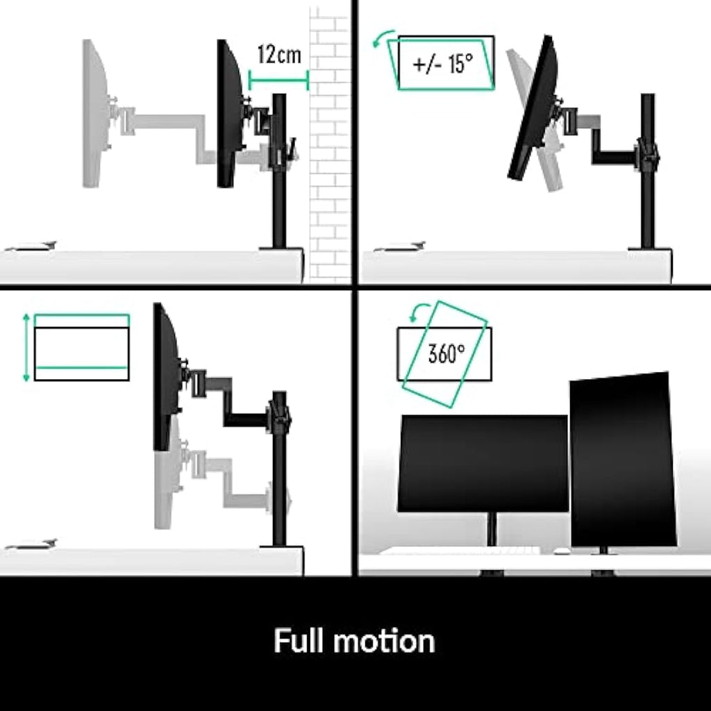 ARCTIC X1 Monitor Arm – Ergonomic Desk Mount for 43" Ultrawide – Black