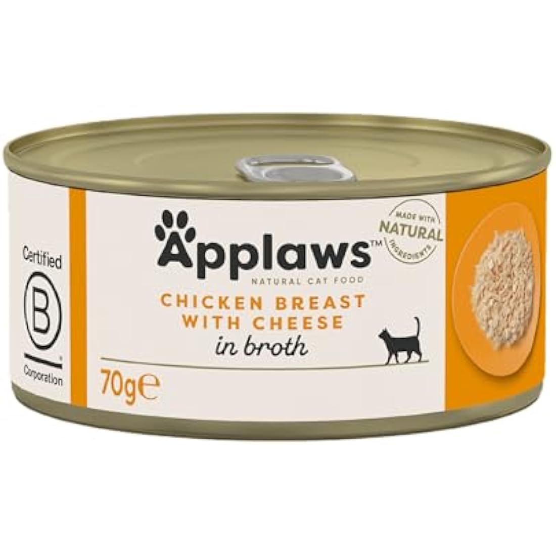 Applaws Natural Wet Cat Food – Chicken with Cheese Broth – 24 x 70g Tins